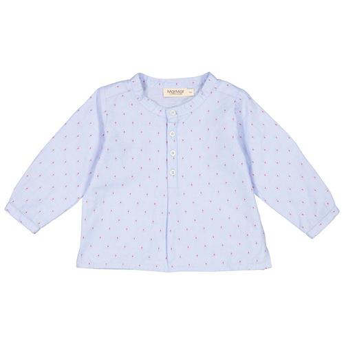MarMar Copenhagen Totoro Polkaprikmønstret Bluse Blue Mist/Red Currant 6 months  Blå  6 måneder  kvinde