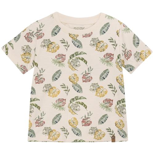 Minymo Mønstret T-shirt Eggnog 104cm  Creme  104 cm  mand