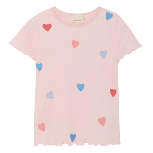 Minymo Ribbet T-shirt Pink Dogwood 86 cm  Lyserød  86 cm  kvinde