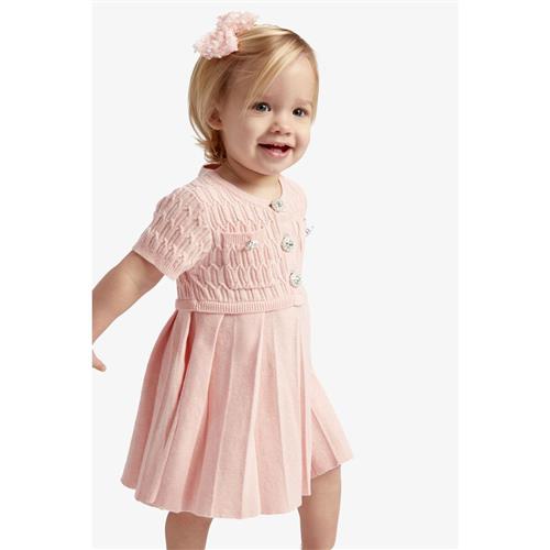 Bardot Junior Plisseret strikket mini-kjole Dusty Pink 6-7 Y  Lyserød  6-7 år  kvinde