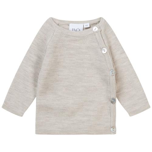 Flöss Kaya Strikket Trøje Oat Melange 80 cm  Beige  80 cm  kvinde