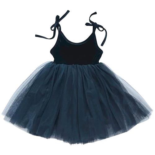 DOLLY by Le Petit Tom Fløjls Tutu Kjole med Cosmiske Strenge i Black 0-1 Y  Sort  0-1 år  kvinde