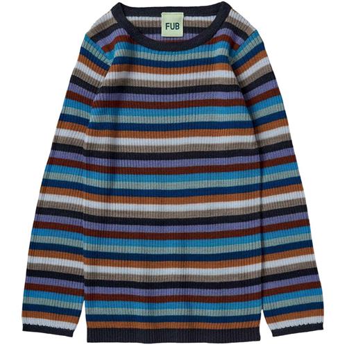 FUB Ribbluse Multi Stripe 80 cm  Blå  80 cm  Unisex