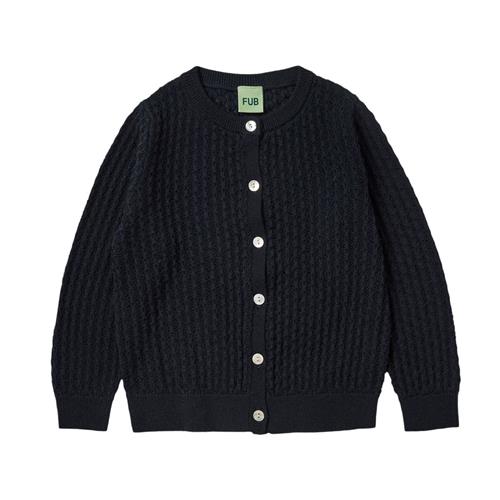 FUB Pointelle Cardigan Dark Navy 80 cm  Marineblå  80 cm  kvinde