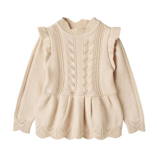 Fliink Alilly Peplum Pullover Sandshell 3 Y  Beige  3 år  Unisex