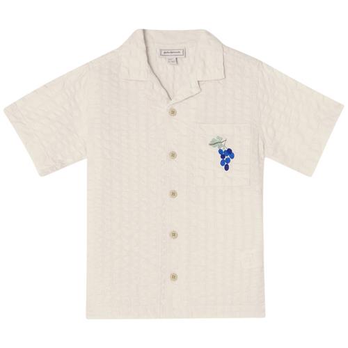 garbo&friends Seersucker Kortærmet Skjorte Grapes Ecru 74/80 cm  Hvid  74/80 cm  Unisex
