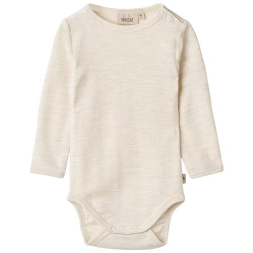Wheat Langærmet Uld Body Lucca Eggshell Melange 80 cm  Creme  80 cm  Unisex