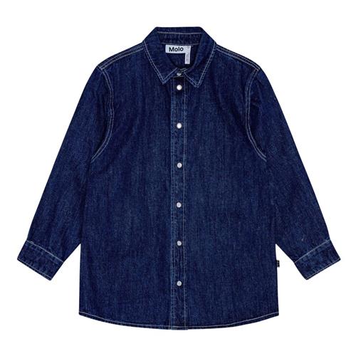 Molo Rain Skjorte Oceanic Denim 98/104 cm  Marineblå  98/104 cm  mand