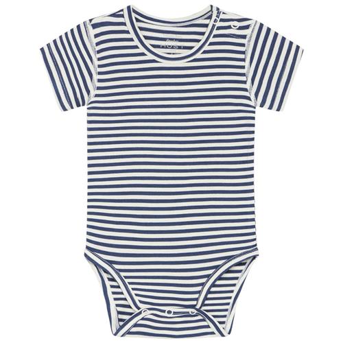 Hust&Claire Bue Stribet Babybody Blue Moon 62 cm  Blå  62 cm  Unisex