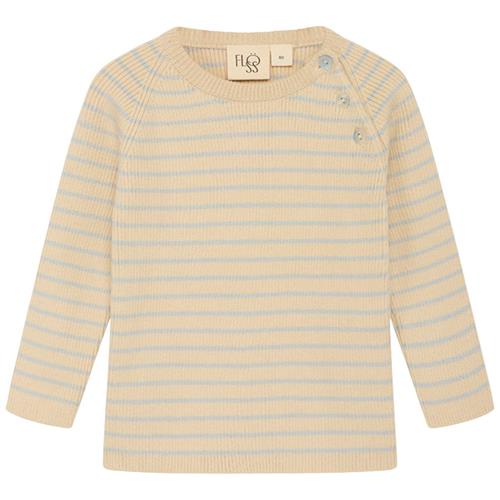 Flöss Flye Stribet Trøje Sea Salt/Warm Cotton 68 cm  Beige  68 cm  Unisex
