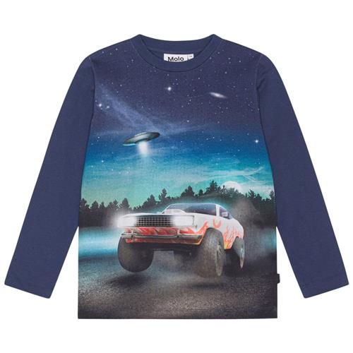 Molo GOTS Reif Langærmet T-shirt Car And Ufo 92 cm  Grøn  92 cm  mand