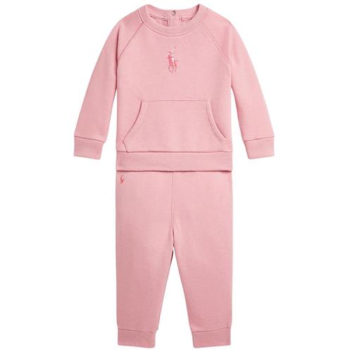 Ralph Lauren Baby-sæt Med Sweatshirt Og Joggingbukser Tickled Pink 24 months  Lyserød  24 måneder  kvinde