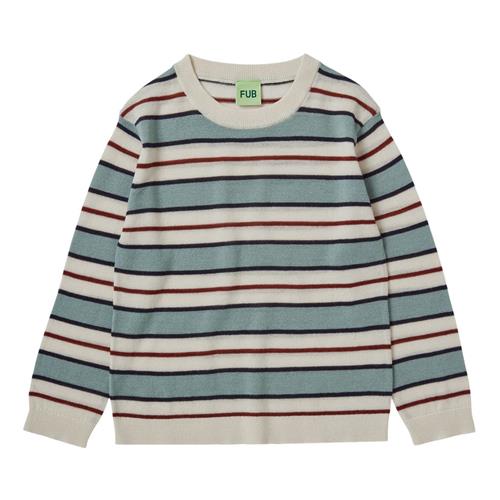 FUB Stribet Bluse Ecru/Misty Green 130 cm  Creme  130 cm  Unisex