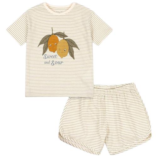 Konges Sløjd GOTS Famo Sæt Tea Stripe 2 Y  Beige  2 år  mand