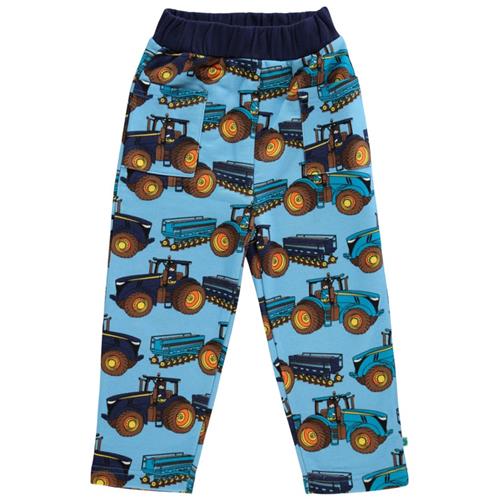 Småfolk Mønstret Sweatshorts Med Traktorer Blue Grotto 5-6 Y  Blå  5-6 år  Unisex