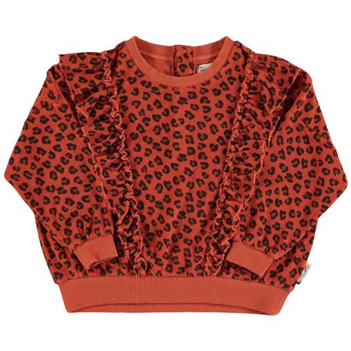 Piupiuchick Leopardmønstret Sweatshirt Terracotta 24 months  Rød  24 måneder  Unisex