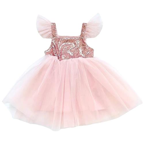 DOLLY by Le Petit Tom Sequin Glitter Galaxy Tutu Kjole Pink 6-8 Y  Lyserød  6-8 år  kvinde