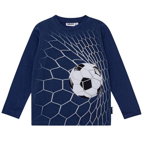Molo GOTS Reif Langærmet T-shirt Goal Blue 110 cm  Blå  110 cm  mand