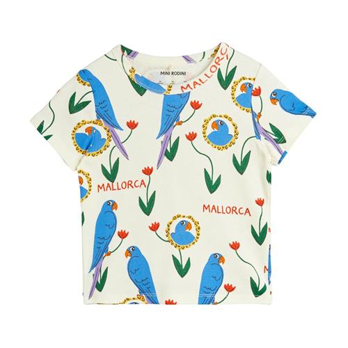 Mini Rodini GOTS Parrots Mønstret T-shirt Multifarvet 104/110 cm  Creme  104/110 cm  Unisex
