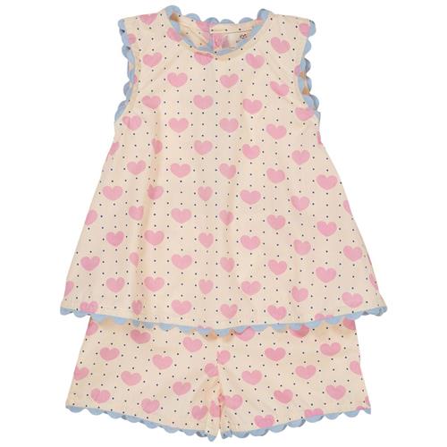 Copenhagen Colors Heart & Dots Sæt Med Tøj Heart Aop 110 cm  Lyserød  110 cm  kvinde