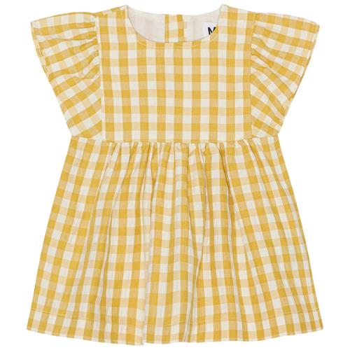 Molo Chantal Kjole Honey Check 74 cm  Gul  74 cm  kvinde