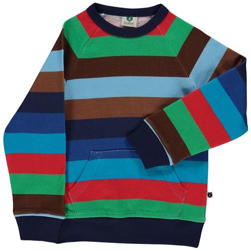 Småfolk Stribet Sweatshirt Medieval Blue 1-2 Y  Blå  1-2 år  unisex