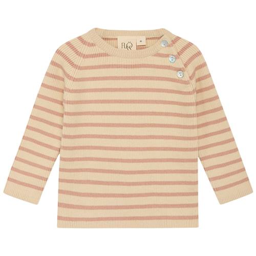Flöss Flye Stribet Trøje Acorn/Warm Cotton 110 cm  Beige  110 cm  Unisex