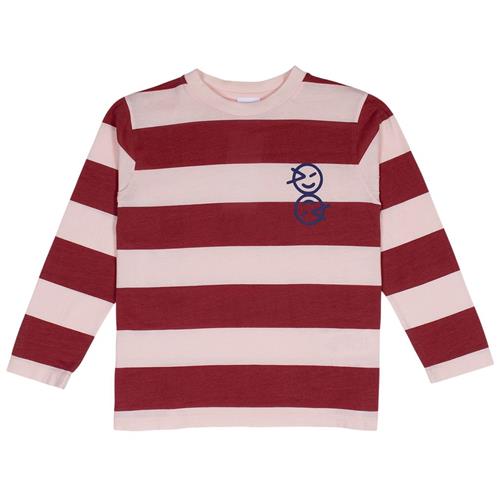 Wynken Stribet Langærmet T-shirt Ecru/Collage Red 10 Y  Rød  10 år  Unisex