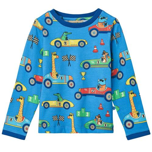 Småfolk Race Cars Langærmet T-shirt Tropic Sea 7-8 Y  Blå  7-8 år  mand