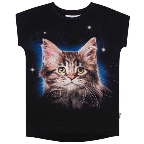Molo GOTS Ragnhilde T-shirt Space Cat 92 cm  Sort  92 cm  kvinde