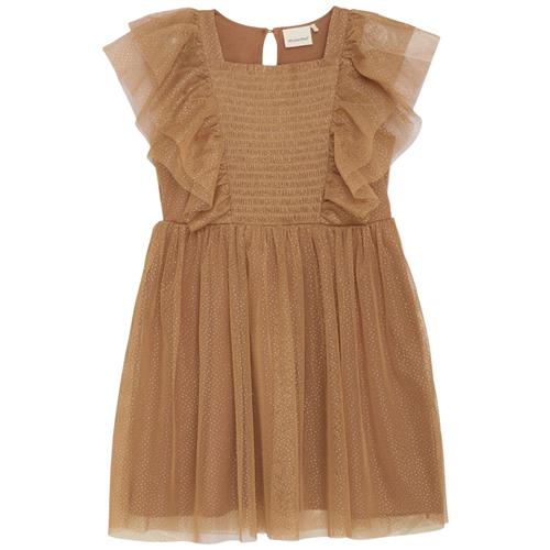 Minymo Glitter Polka Casual Kjole Thrush 92 cm  Brun  92 cm  kvinde