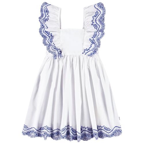 Molo Clementine Short-Sleeved Dress Crisp White 122/128 cm  Hvid  122/128 cm  kvinde