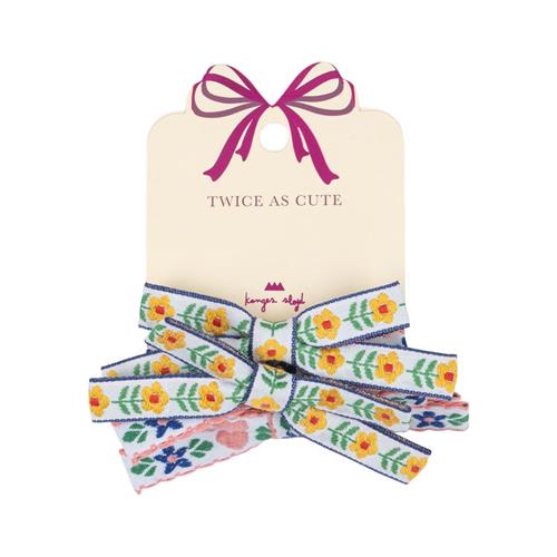 Konges Sløjd 4-Pack Mini Bow Hårbøjle White Rose One Size      kvinde