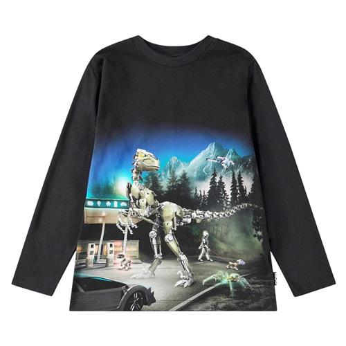Molo GOTS Reif Langærmet T-shirt Virtual Setting 104cm  Sort  104 cm  mand