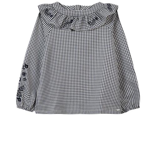 Tartine et Chocolat Gingham Bluse Navyblå 10 Y  Marineblå  10 år  kvinde