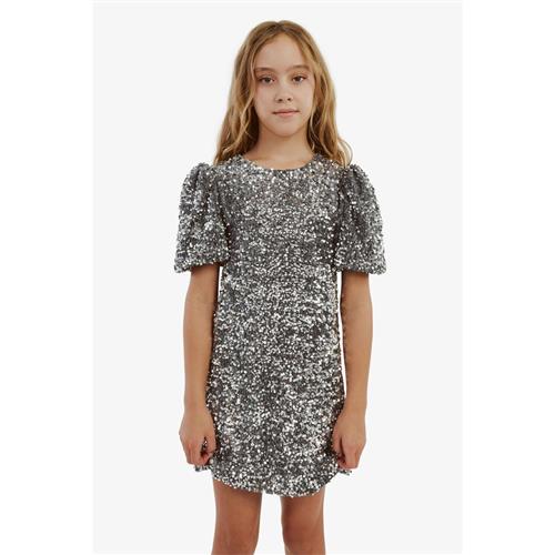 Bardot Junior Giselle Sequin Velour Kjole Silver 8 Y  Sølv  8 år  kvinde