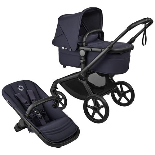 Bugaboo Bugaboo Fox 5 Renew Complete Vugge Og Sæde Klapvogn Black / Deep Indigo One Size  Blå  One Size  unisex
