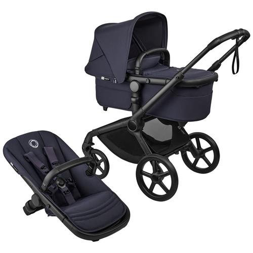 Bugaboo Bugaboo Fox 5 Renew Complete Vugge Og Sæde Klapvogn Black / Deep Indigo Stroller    barnevogn  Unisex