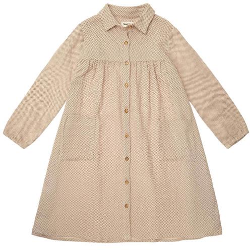 Tocoto Vintage Polka Dot Midi Kjole Brown 4 Y  Beige  4 år  kvinde
