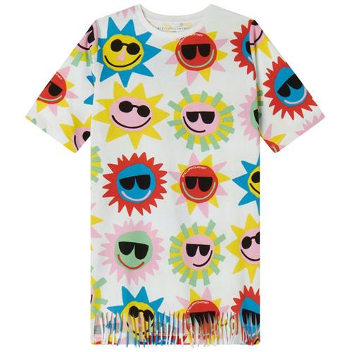 Stella McCartney Kids Mønstret T-shirt Kjole Hvid 6 Y  Hvid  6 år  kvinde