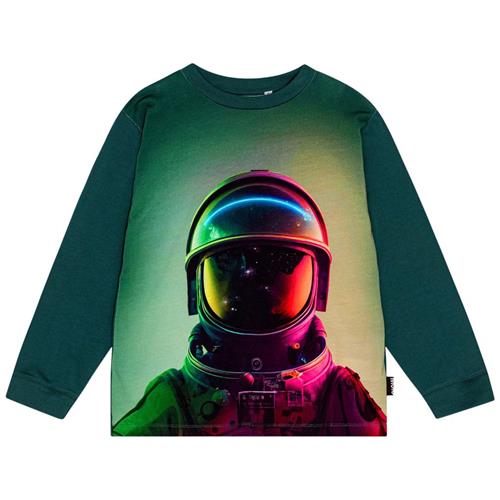 Molo GOTS Rube Langærmet T-shirt Space Helmet 98 cm  Grøn  98 cm  mand