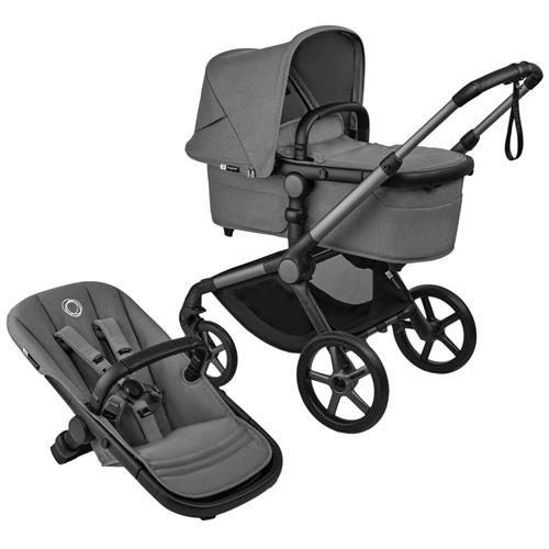 Bugaboo Bugaboo Fox 5 Renew Complete Vugge Og Sæde Klapvogn Graphite / Moon Grey Stroller      Unisex