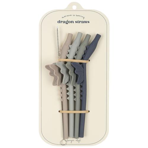 Konges Sløjd 4-Pack Dragon Silikone-sugerør Forest Mix One Size      Unisex