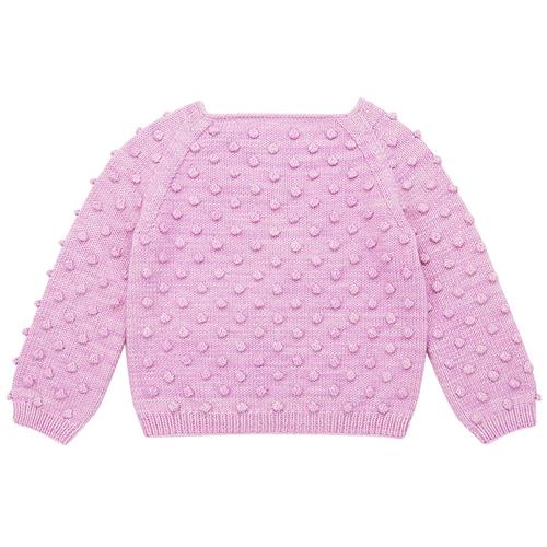 Misha & Puff Popcorn Strikket Trøje Til Baby Pink Lilac 18-24 months  Lyserød  18-24 måneder  kvinde
