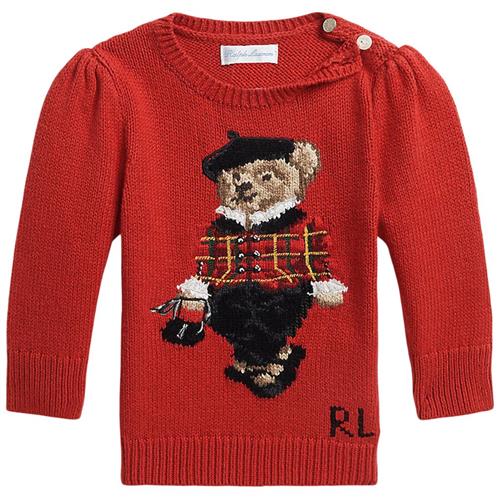 Ralph Lauren Strikket Trøje Rød 3 Months  Rød  3 måneder  kvinde