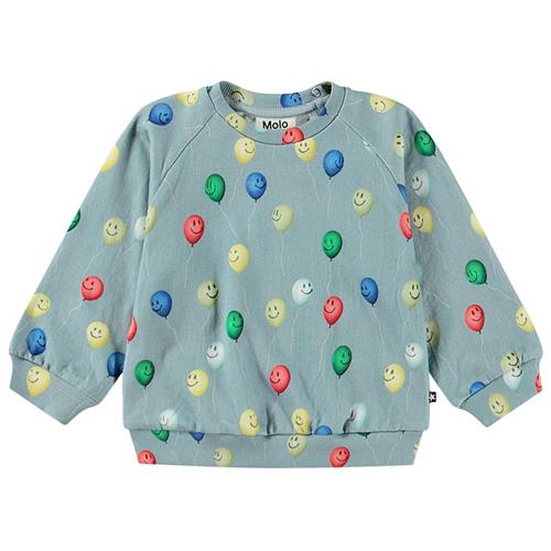 Molo GOTS Disc Sweatshirt Smiling Balloons 80 cm  Blå  80 cm  Unisex