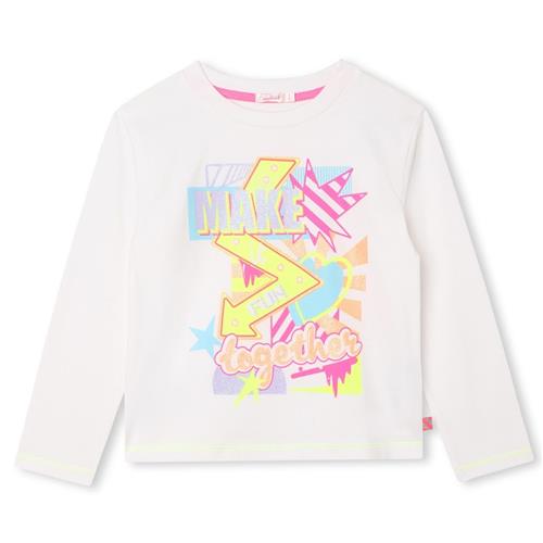Billieblush Langærmet T-shirt Med Tryk Cremefarvet 2 Y  Creme  2 år  kvinde