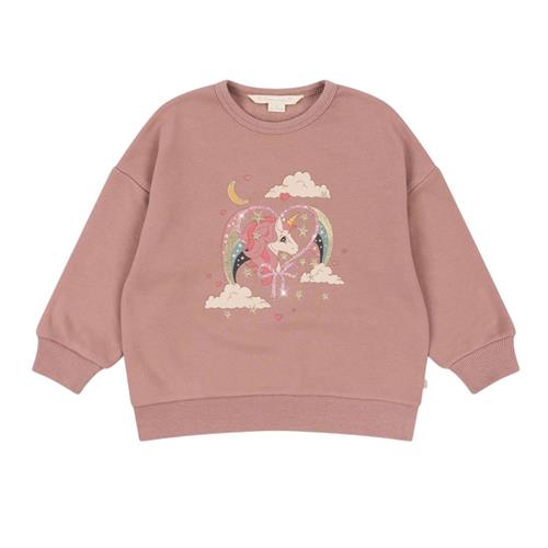 Konges Sløjd Lou Glitter Sweatshirt Ocs Mahogany Rose 12 months  Lyserød  12 måneder  kvinde