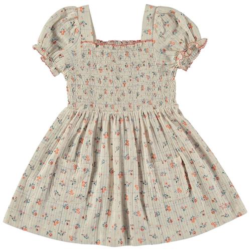 Tocoto Vintage Blomstret Kjole Naturhvid 4 Y  Creme  4 år  kvinde