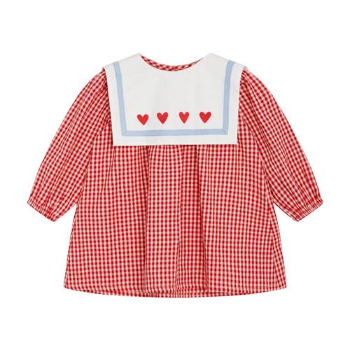 Flöss Anna Gingham Kjole Ruby 92 cm  Rød  92 cm  kvinde